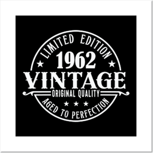 60th birthday, 1962 SVG, 1963 Birthday, Vintage , Aged to Perfection, Limited Edition Posters and Art